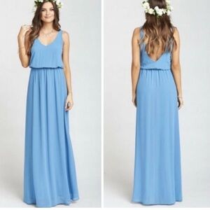 SHOW Me Your MuMu Kendall Maxi Dress SMALL Blue bride sleeveless